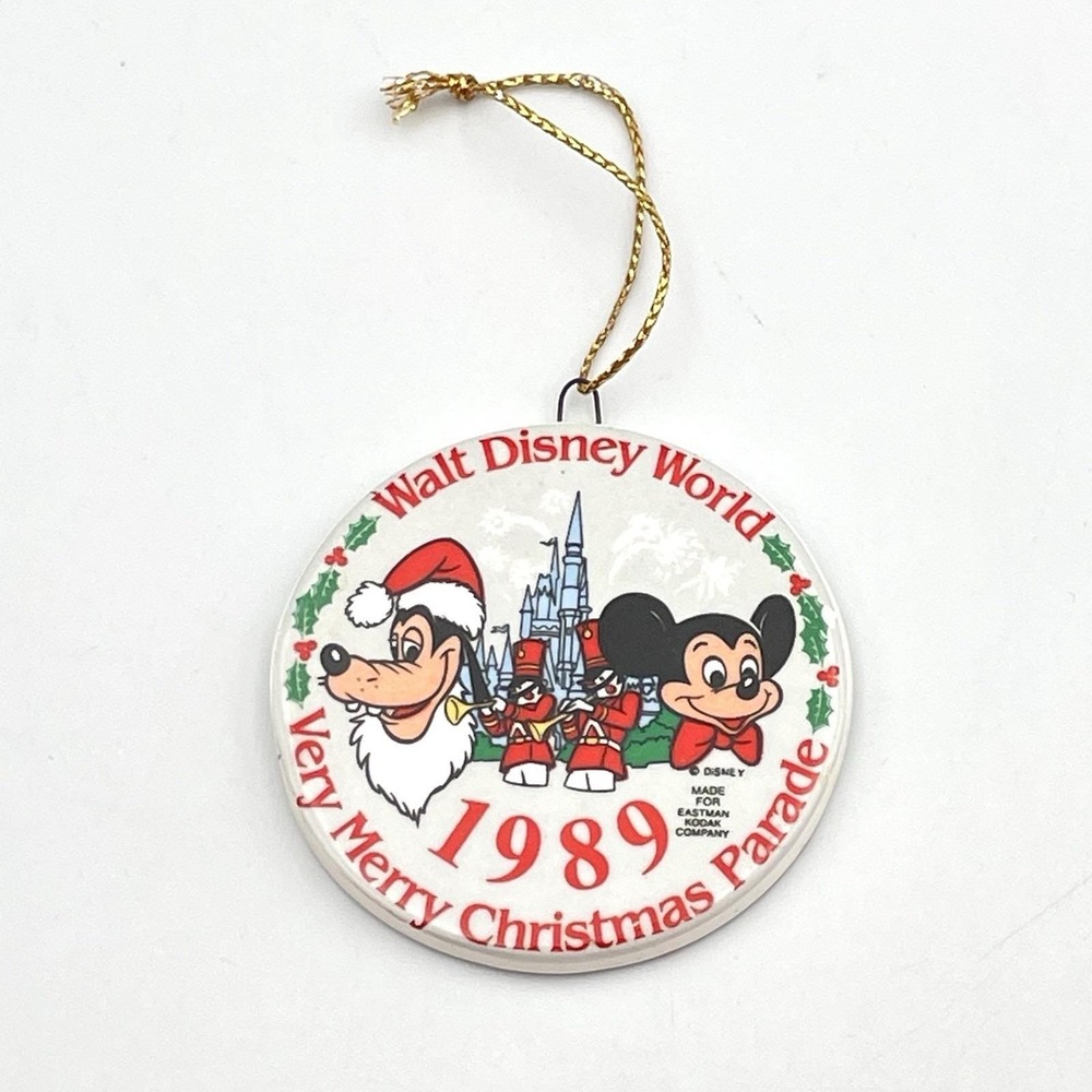 Vintage '89 Walt Disney World Very Merry Christmas Parade Ornament Eastman Kodak